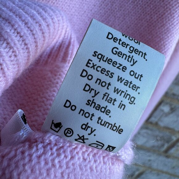 Van Kukil Kashmir Long Sleeve Turtleneck Cashmere Pink Sweater Women's Size M - Picture 5 of 10